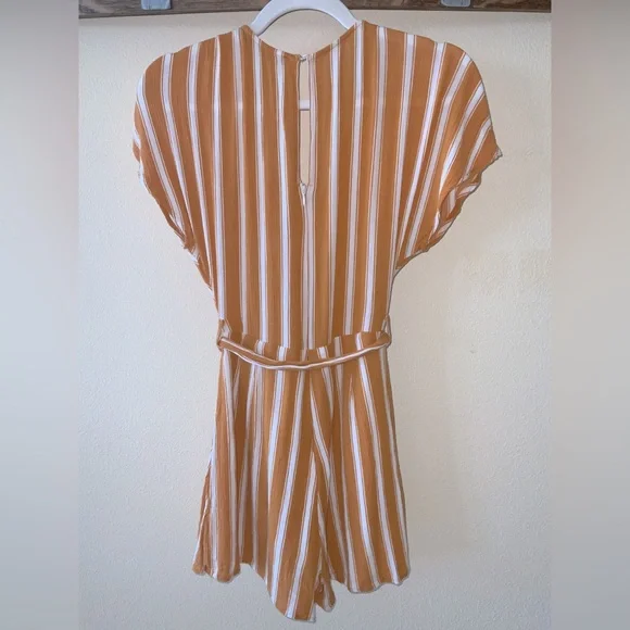 Orange and White Striped Romper | Size S (by HYFVE) - Picture 4 of 5